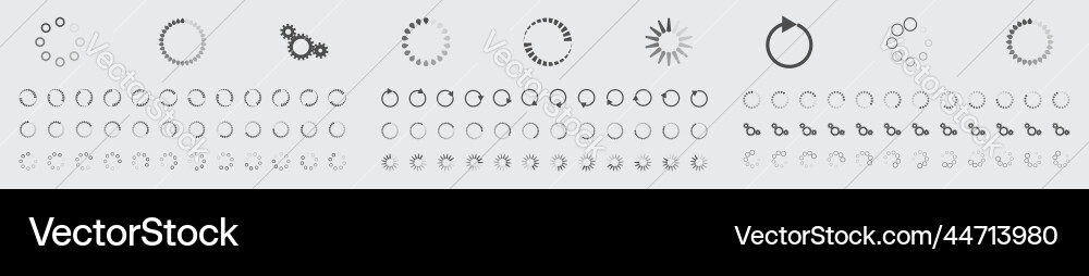Circular loading buffering icons set Circular loading buffering icons set vector image
