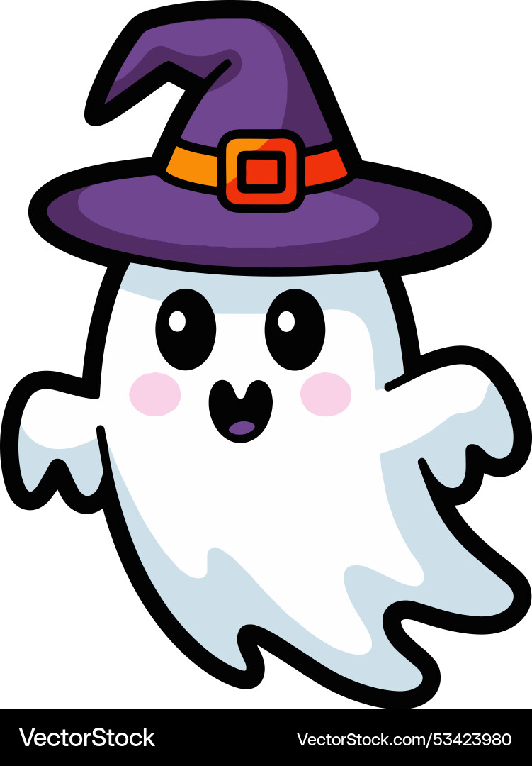 Cute Halloween Ghost Cartoon Vector Image