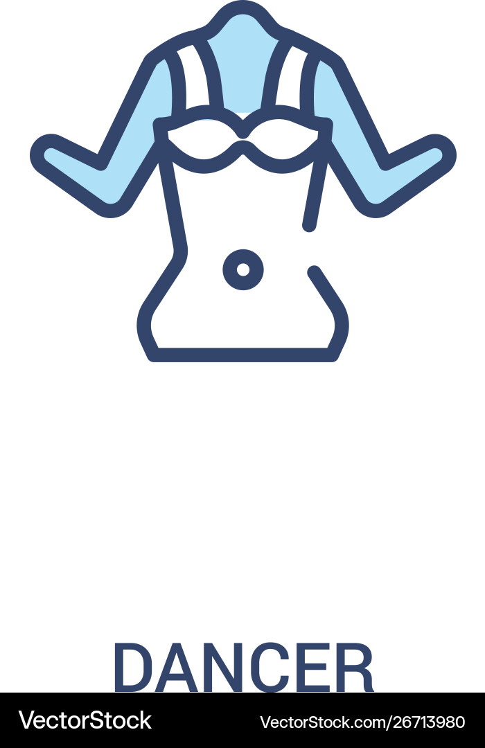 Dancer concept 2 colored icon simple line element Dancer concept 2 colored icon simple line element vector image