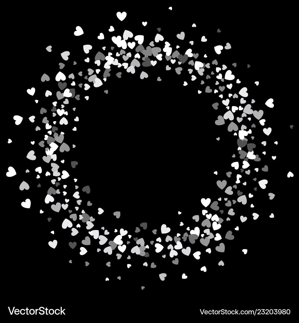 Frame or border of random scatter hearts Frame or border of random scatter hearts vector image
