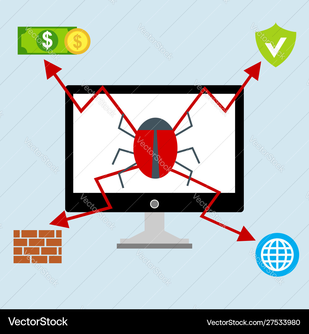 Hacker activity computeralert notification Hacker activity computeralert notification vector image