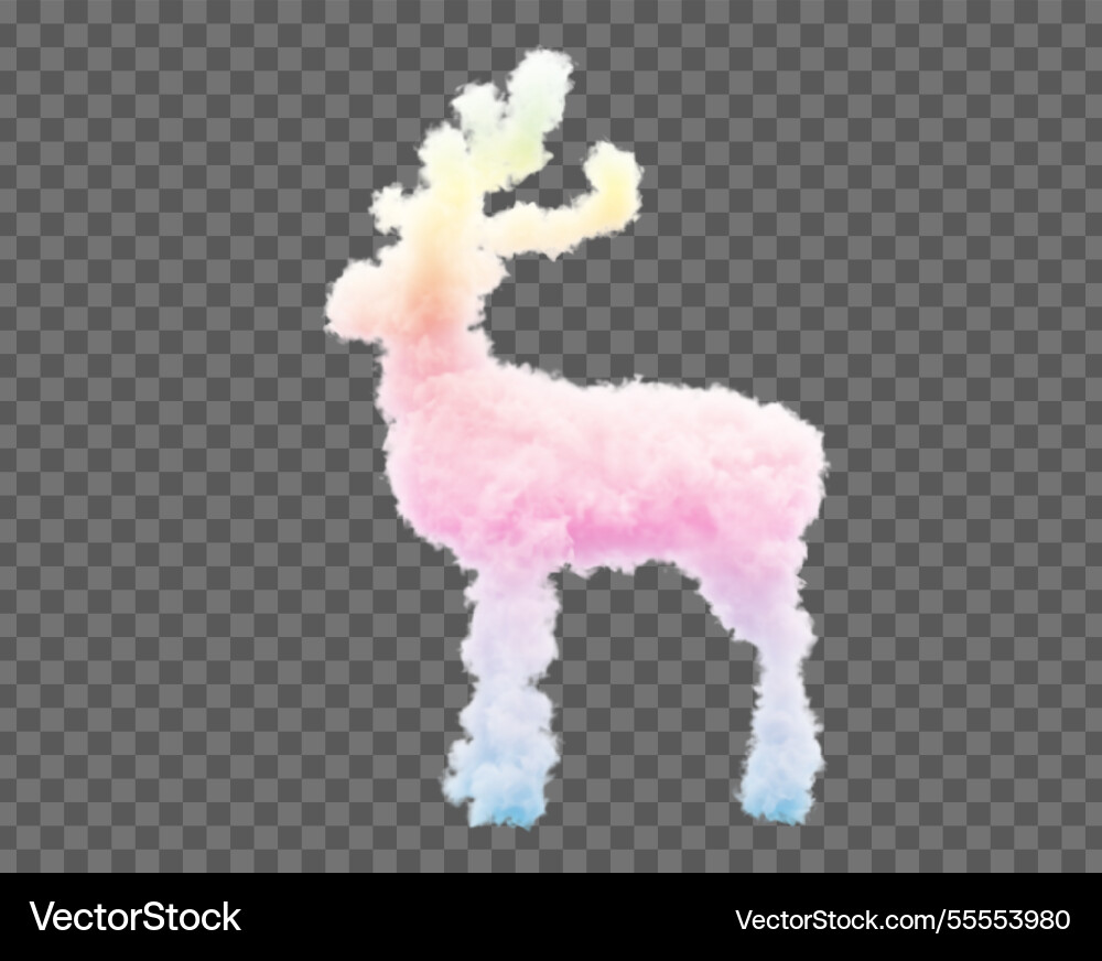 Image of clouds in the form a deer soft lines Image of clouds in the form a deer soft lines vector image