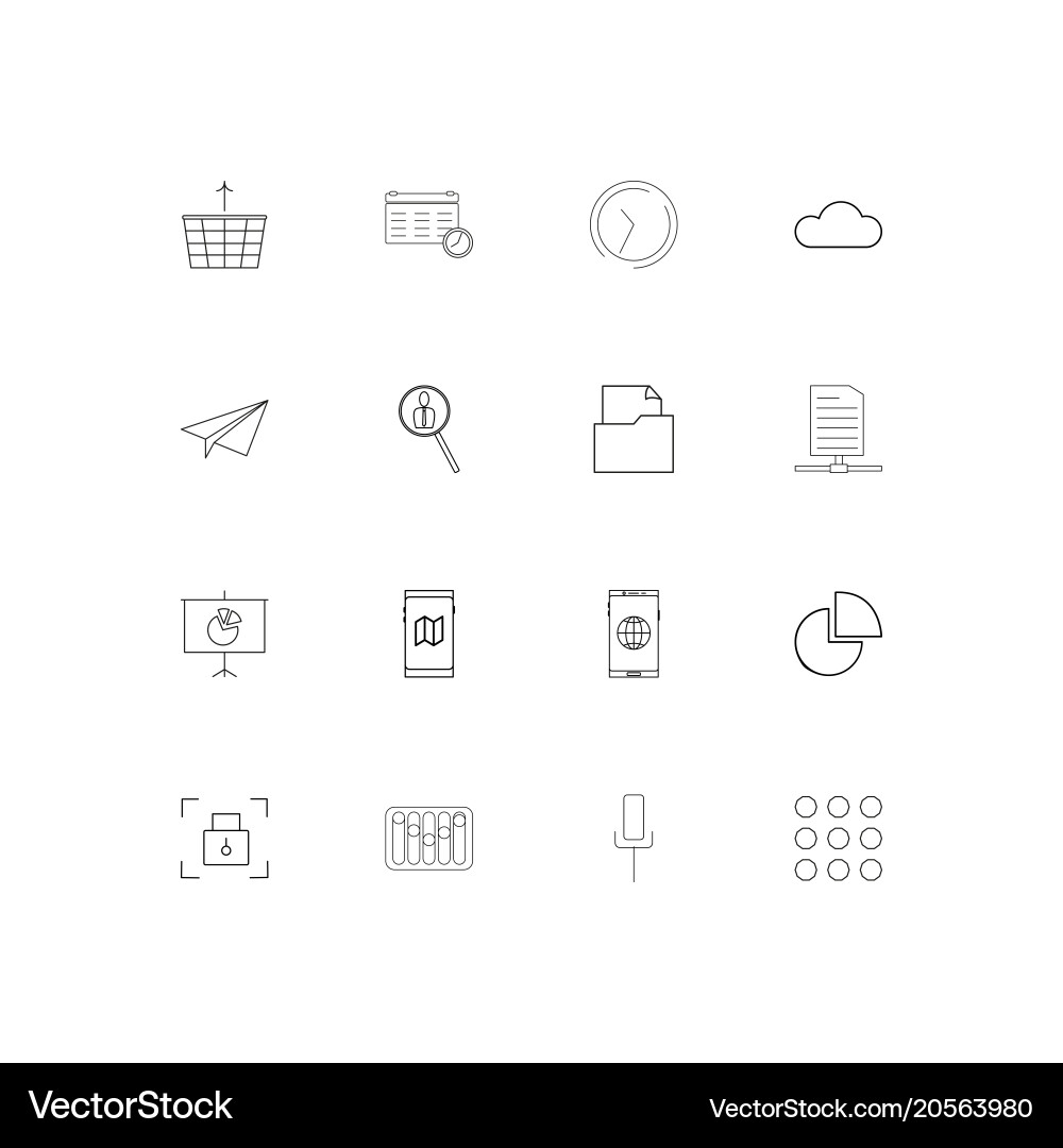 Internet of things simple linear icons set vector image