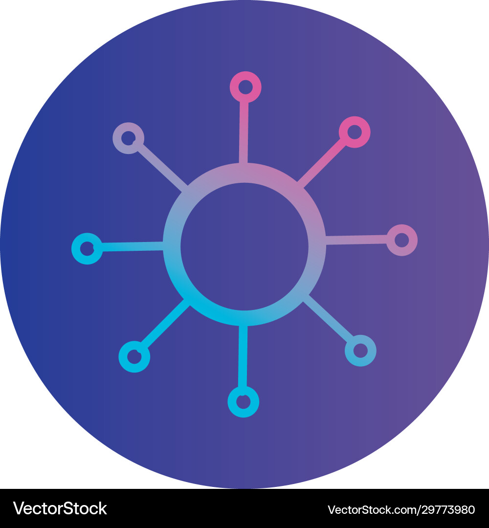 Isolated points circuit gradient style icon Vector Image