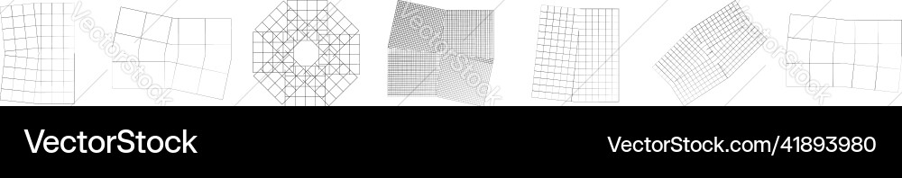 Mirrored tweaked irregular grid mesh grating vector image