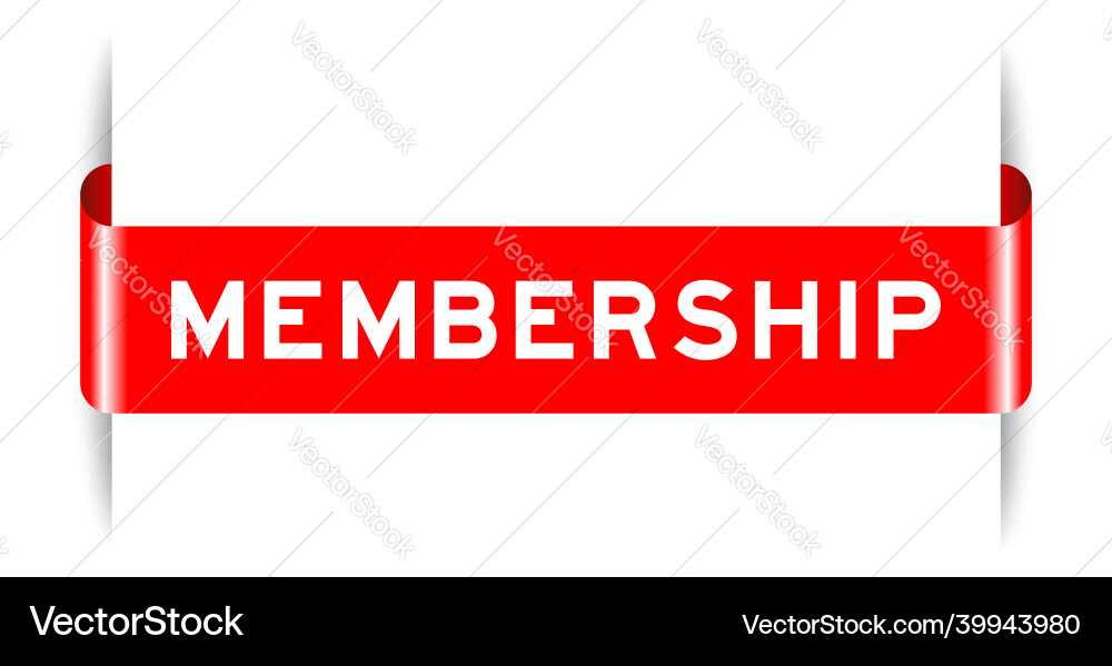 Red color inserted label banner with word Vector Image