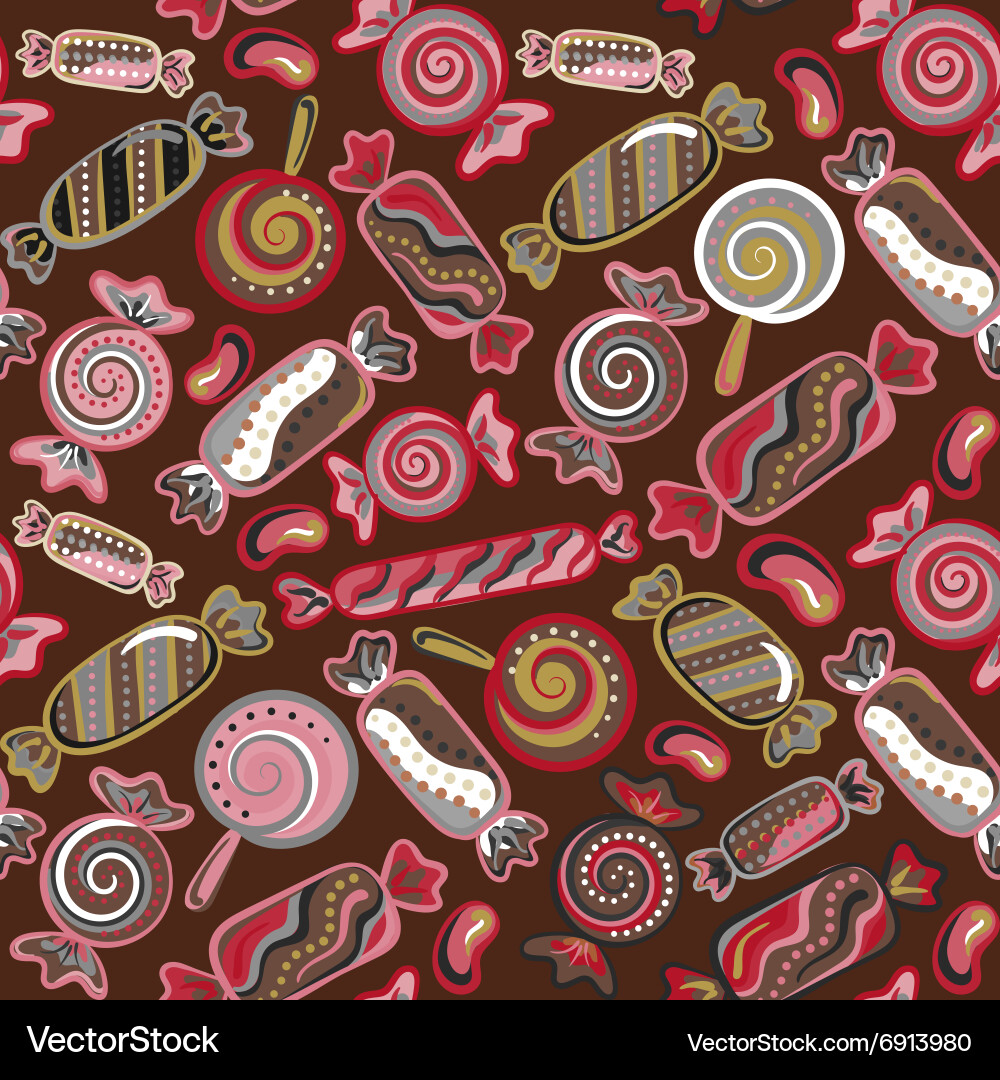 Seamless pattern background with lollipops Vector Image