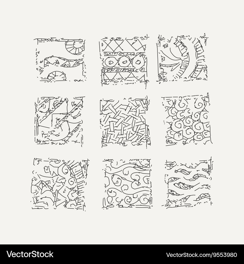 Set of blocks in the style maya vector image