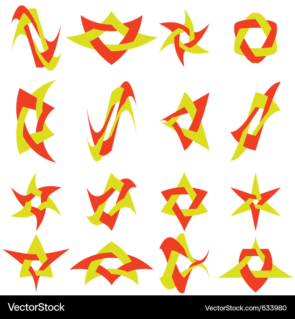 Set of color abstract symbols for design - also vector image