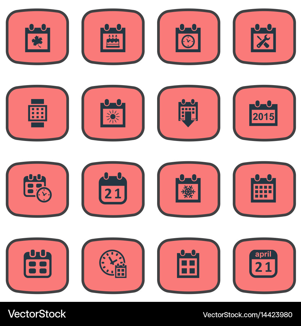 Set of simple time icons vector image