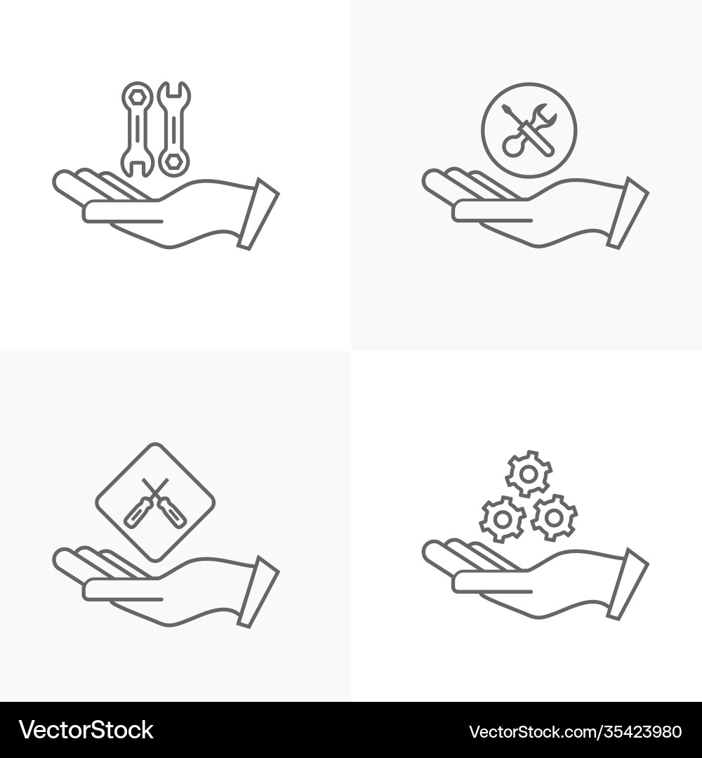 Set technical icon engineering simple Set technical icon engineering simple Vector Image