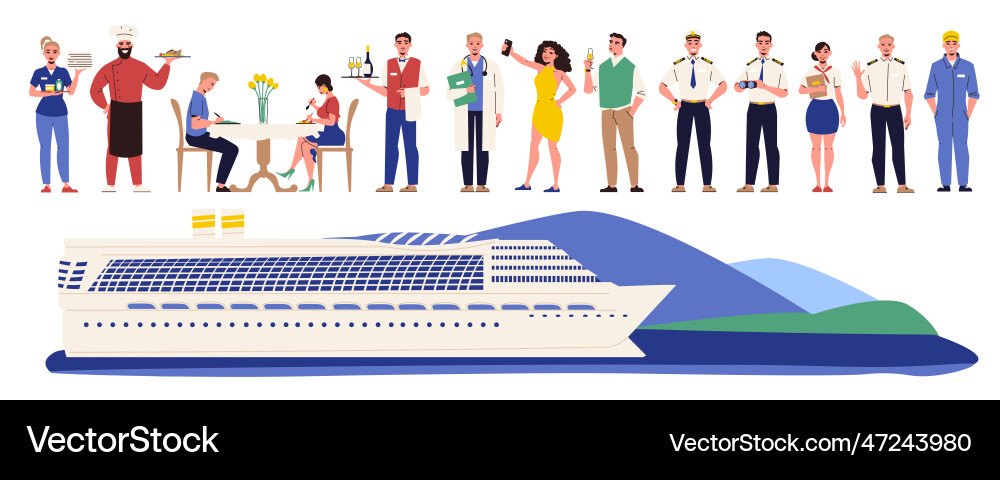 Ship sailor set Vector Image