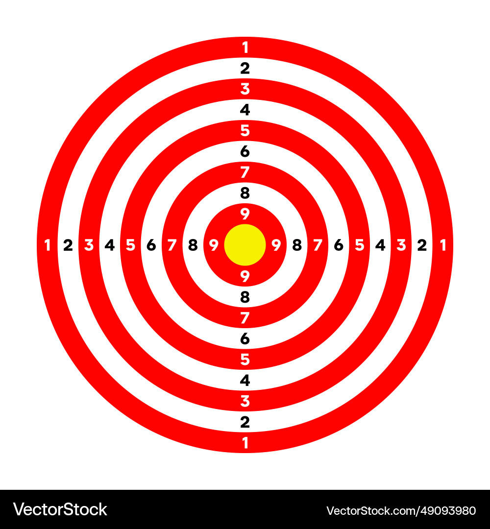 Shooting range paper target with divisions marks Shooting range paper target with divisions marks vector image