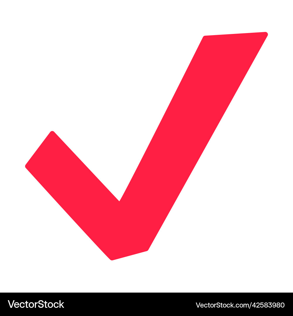 Simple red check mark icon vector image