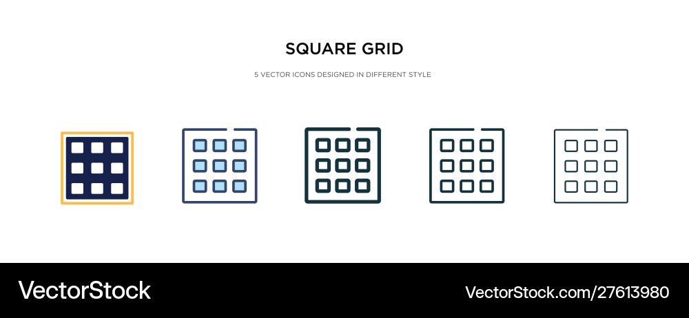 Square grid icon in different style two colored Square grid icon in different style two colored vector image