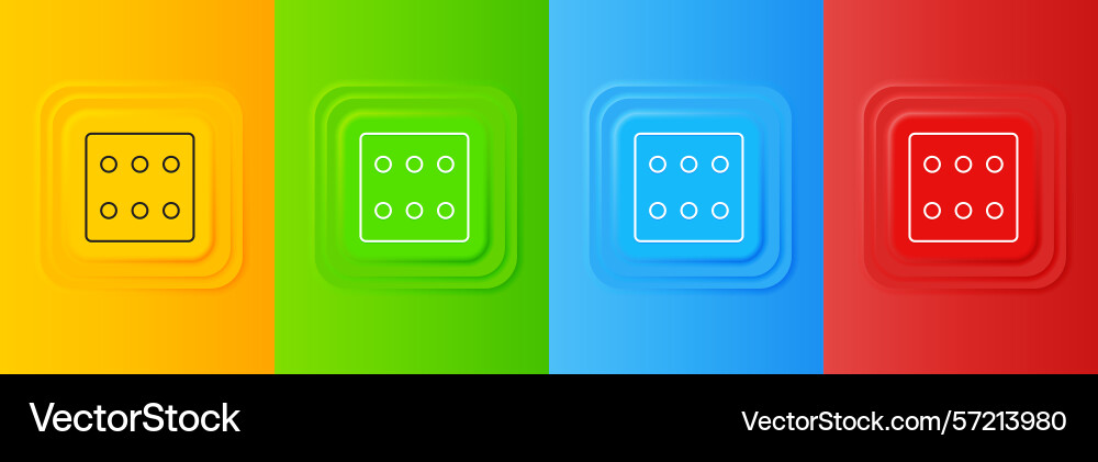 White game dice icon isolated on colorful Vector Image