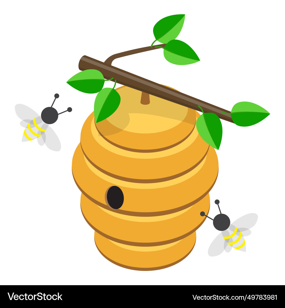 3d isometrischer flacher Satz Bienenhaltungsartikel 1 3d isometrischer flacher Satz Bienenhaltungsartikel 1 vektorbild