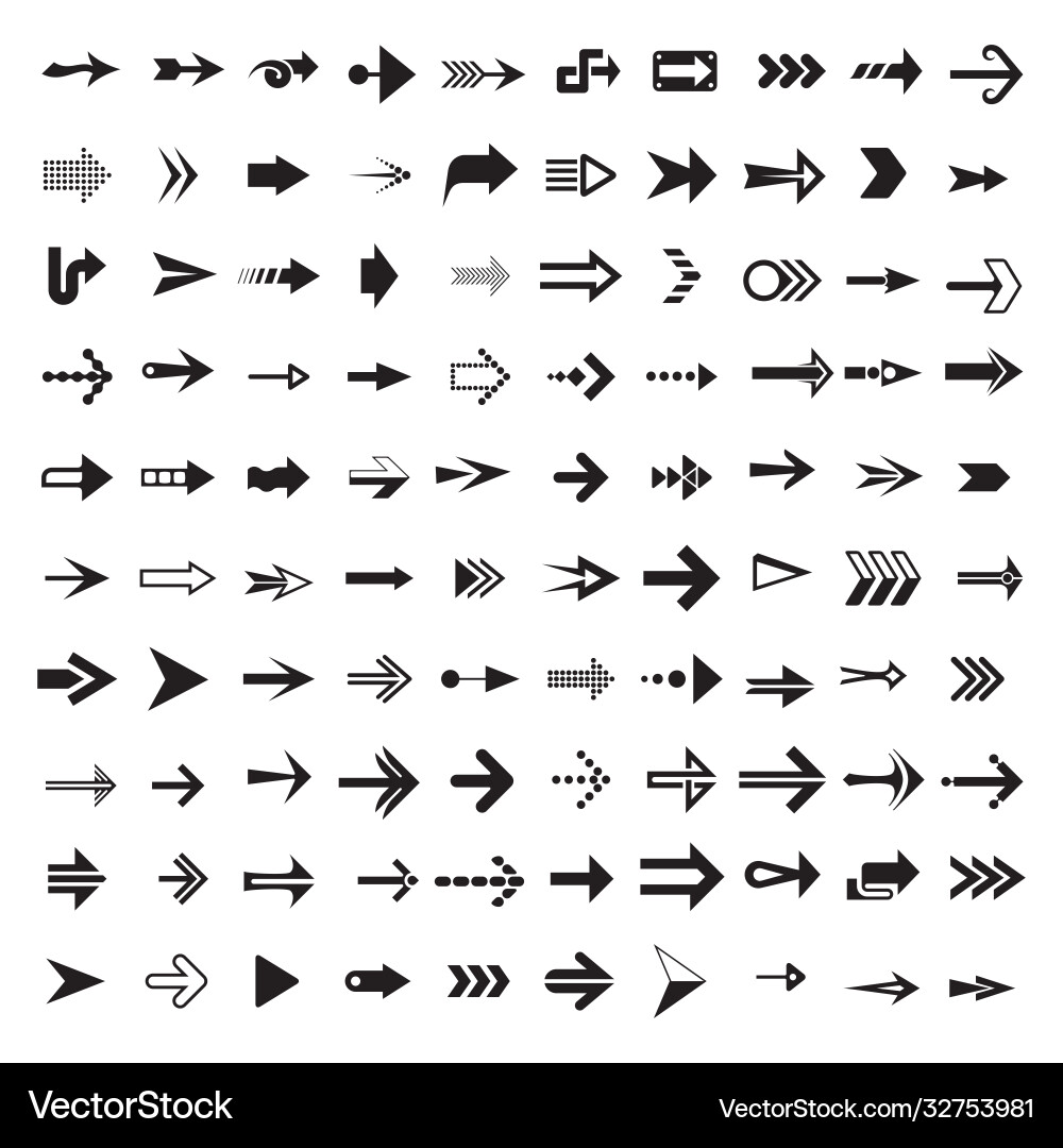 Arrow and pointer signs set vector image
