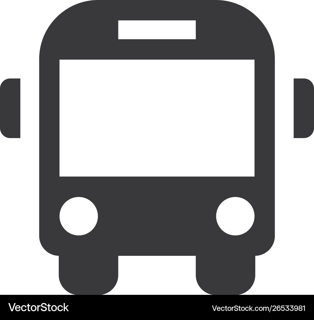 Bus front icon in modern style for web site vector image