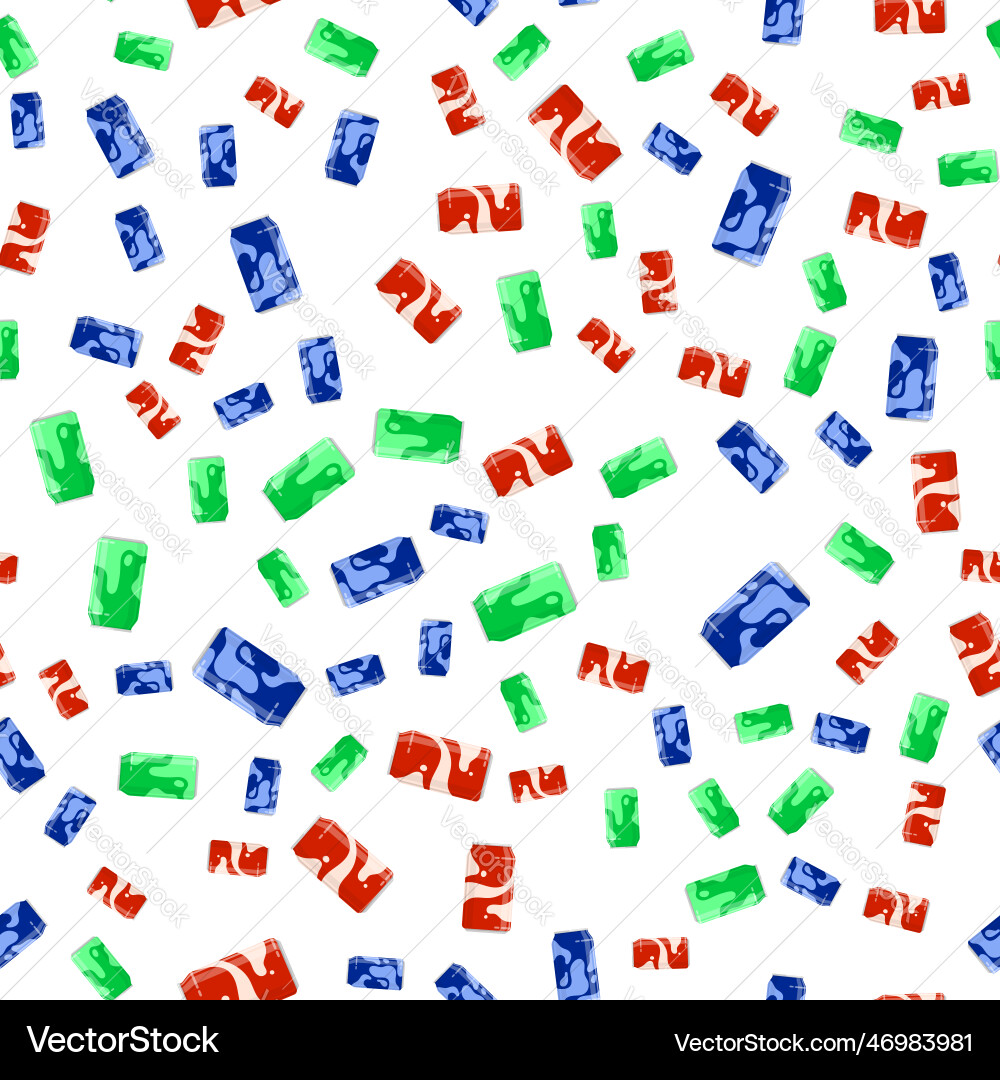 Can for soft drink seamless pattern storing Vector Image