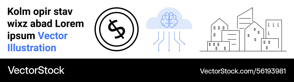 Cloud-based ai integration with finance and urban Cloud-based ai integration with finance and urban vector image