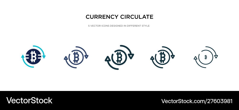 Currency circulate icon in different style two Currency circulate icon in different style two vector image