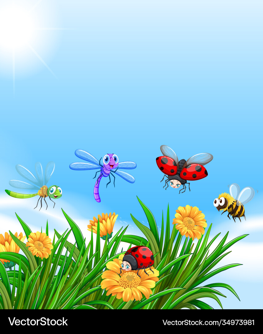 Empty nature background with many different Empty nature background with many different vector image
