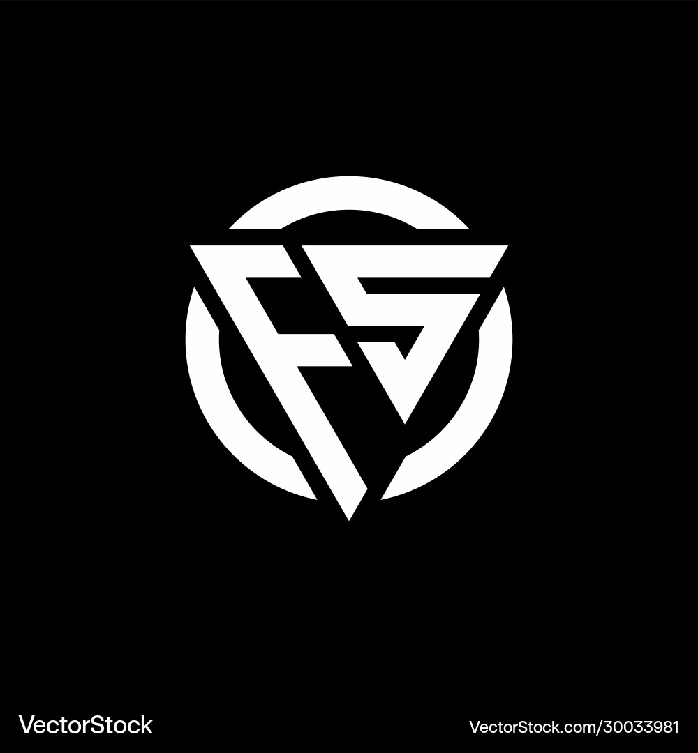 Fs logo with triangle shape and circle rounded vector image