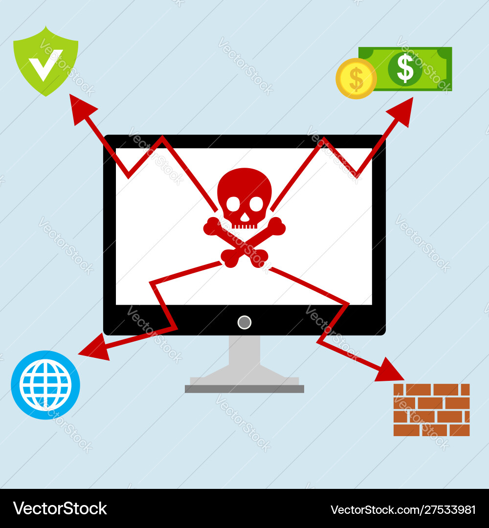 Hacker activity computeralert notification Hacker activity computeralert notification vector image
