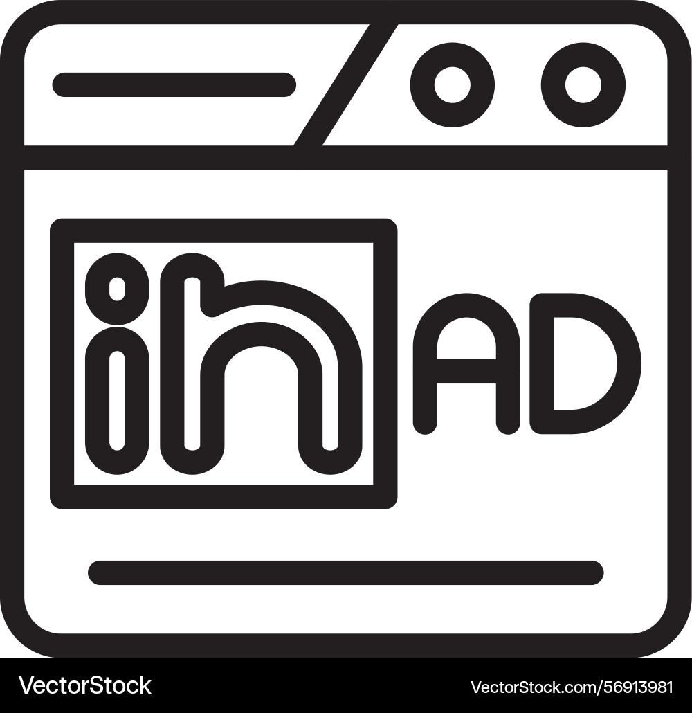 Linkedin ads linear style icon design Vector Image