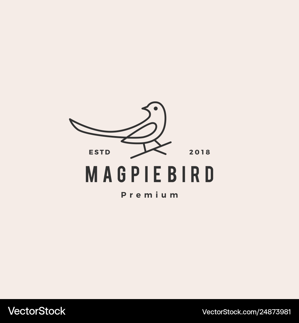 Magpie bird logo icon vector image