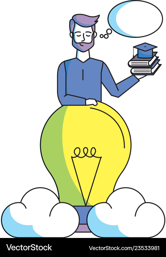 Man with light bulb Vector Image