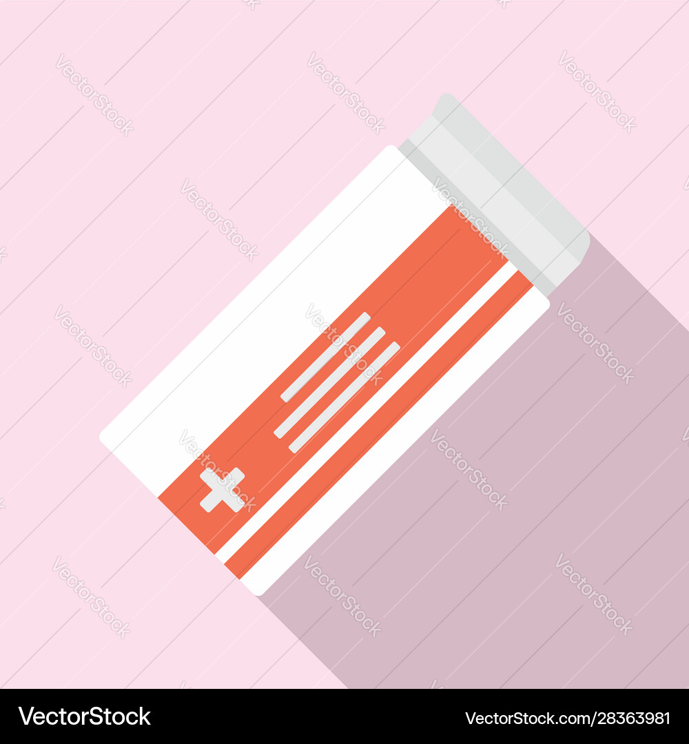 Pills package icon flat style Vector Image