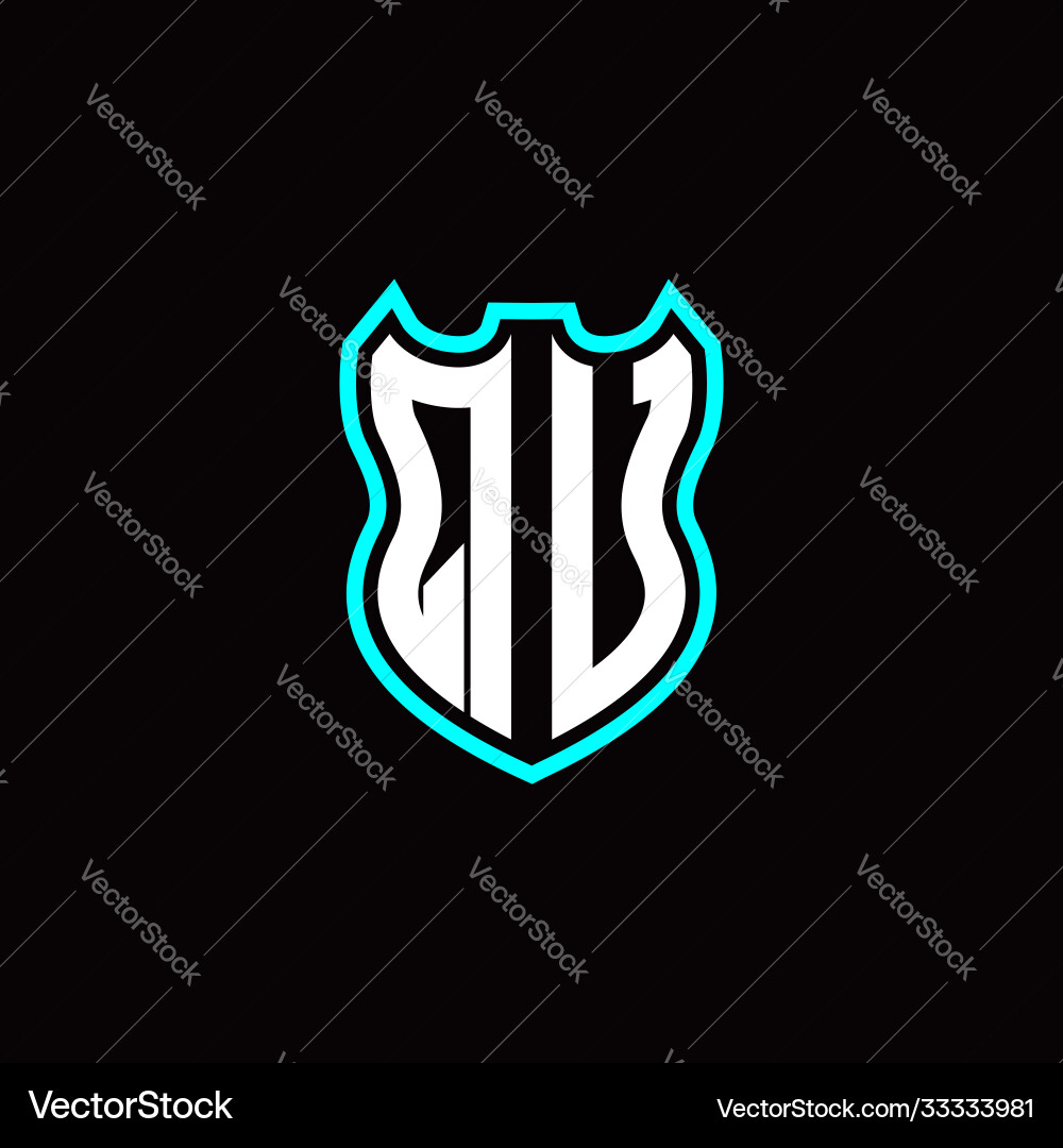 Q u initial logo design with shield shape Q u initial logo design with shield shape vector image