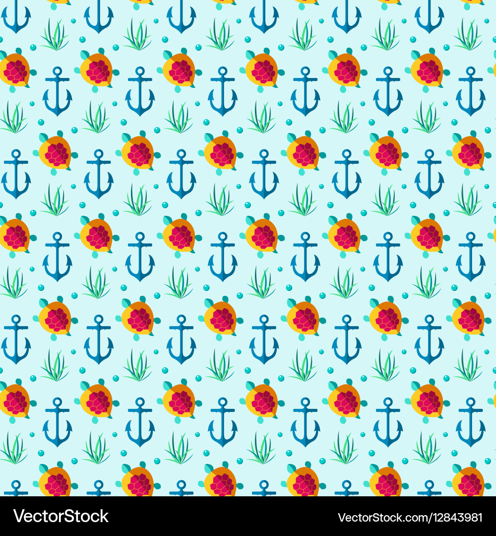 Seamless patterns nautical elements vector image