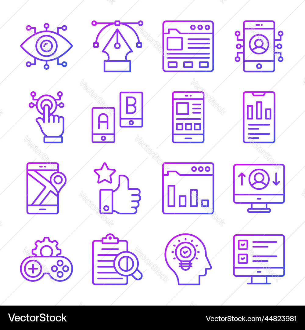 Set of user interface icons web design vector image