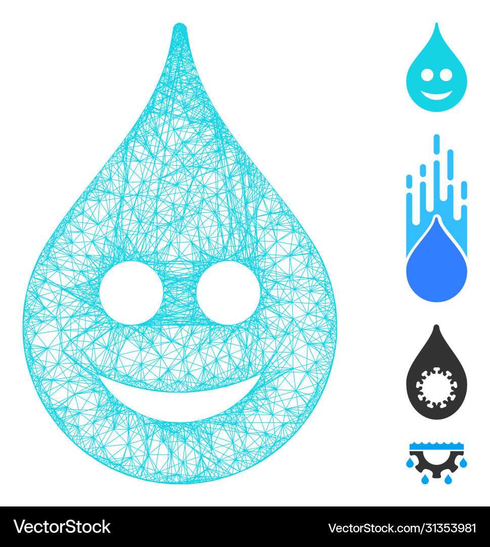 Smile drop web mesh Smile drop web mesh vector image