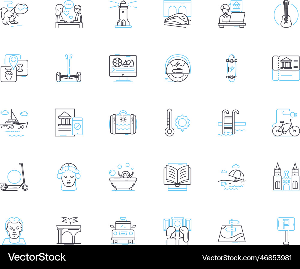 Unterhaltung Nabe lineare Icons setzen Unterhaltung Spaß Unterhaltung Nabe lineare Icons setzen Unterhaltung Spaß vektorbild