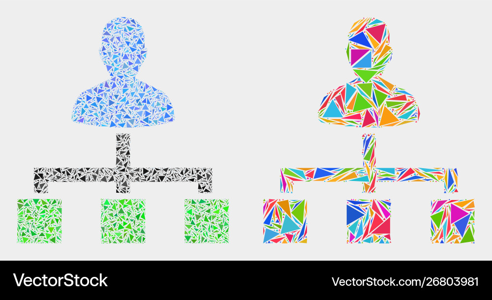 User links mosaic icon triangle elements vector image
