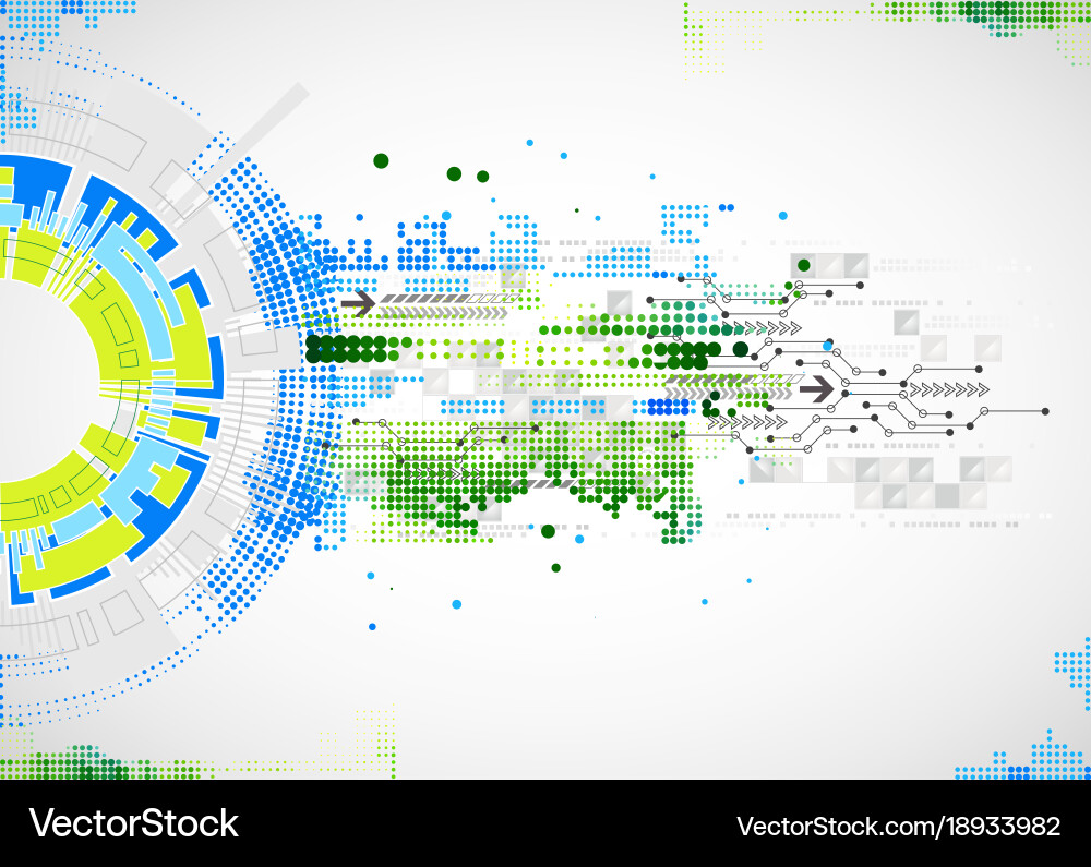 Abstract technological background with various vector image