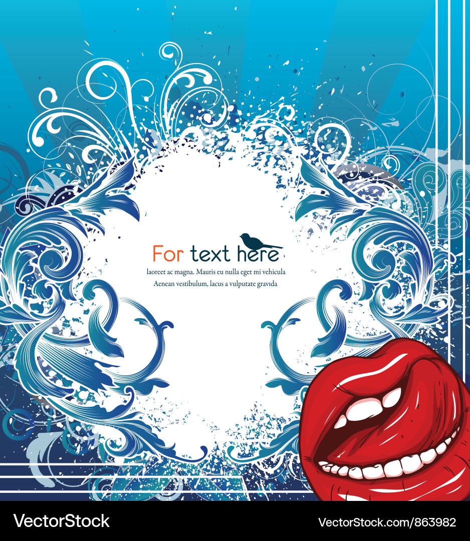 Abstract with lips Vector Image
