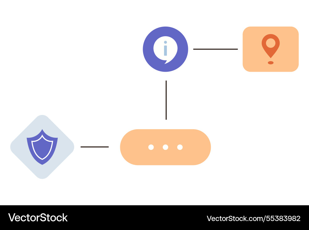 Abstract workflow diagram with shield information Abstract workflow diagram with shield information vector image