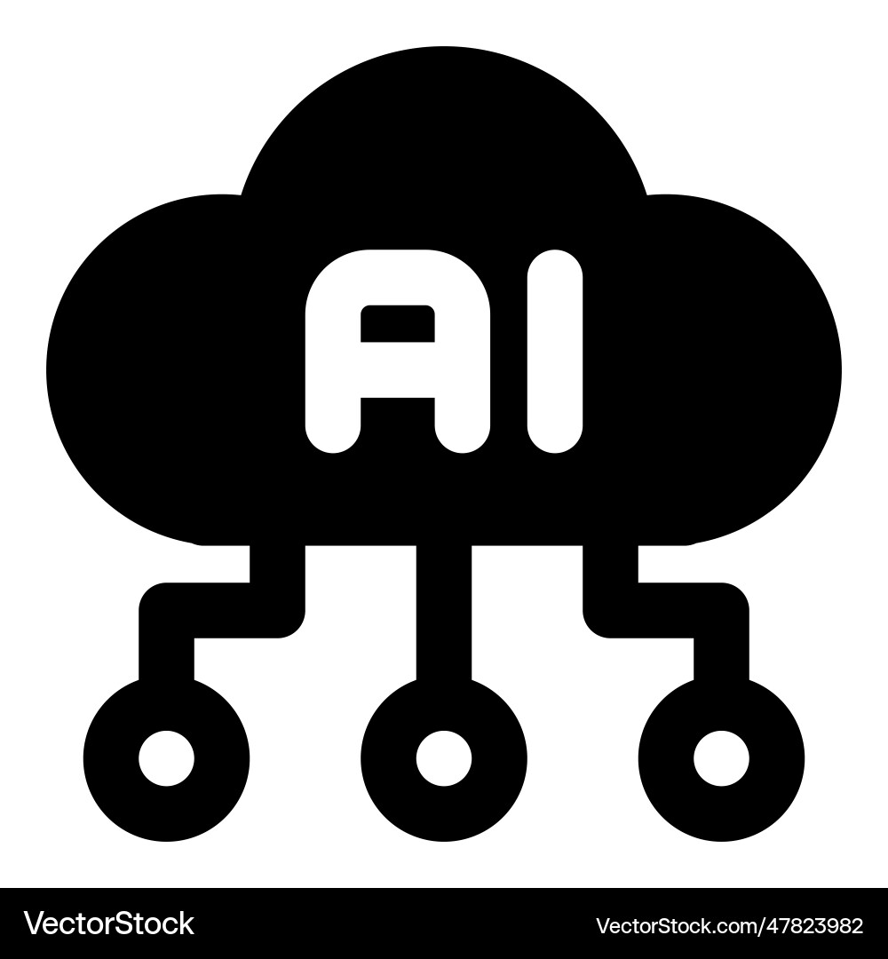 Ai Cloud Storage hilft komplexe Aufgaben zu automatisieren Vektorbild