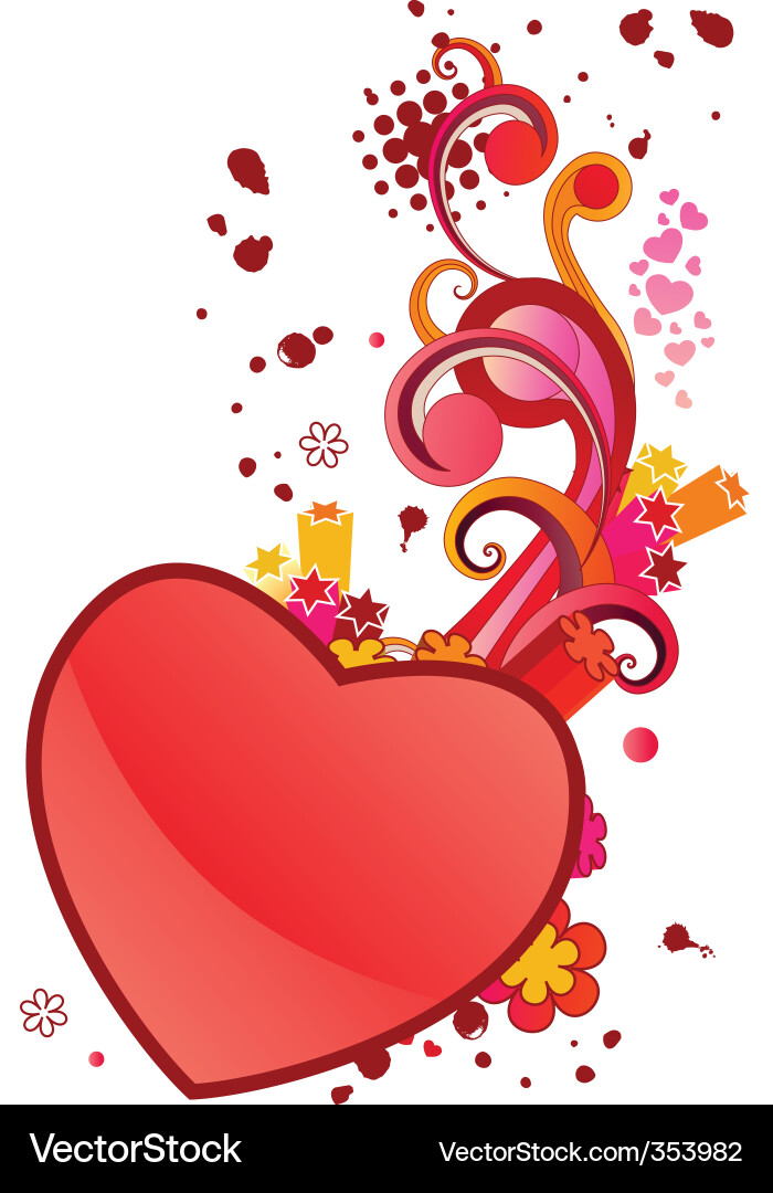 Big heart with abstract elements vector image