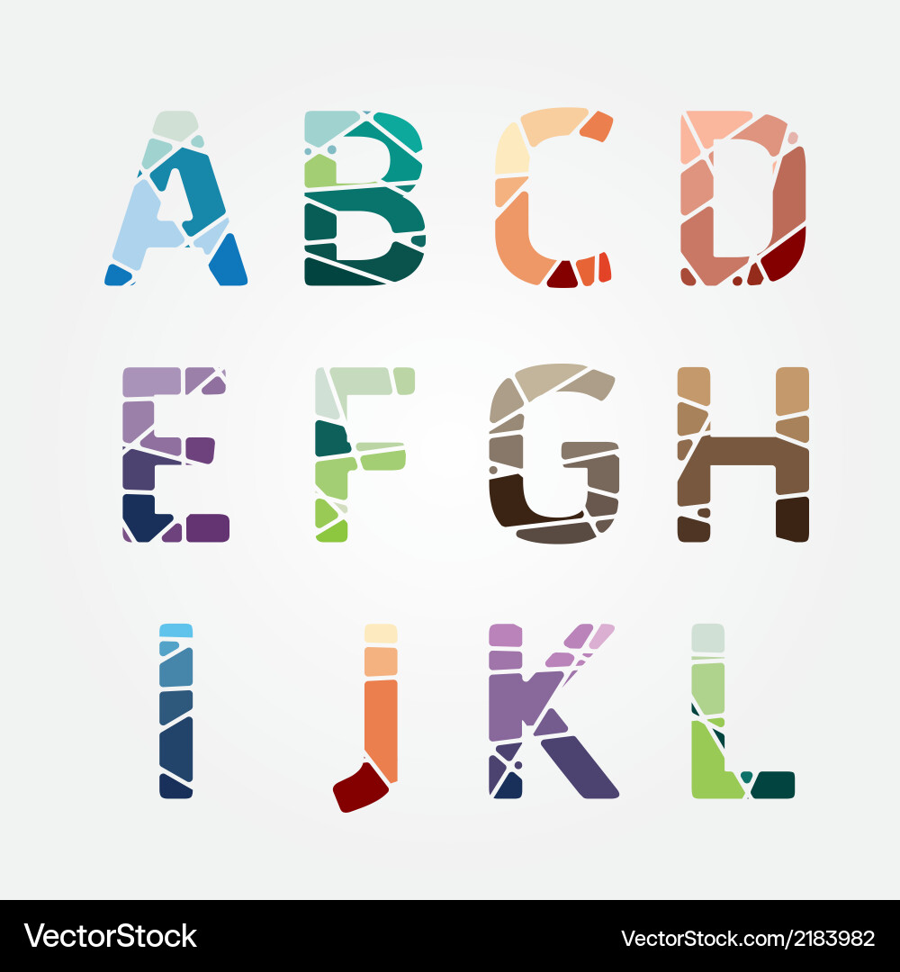 Colorful Letter Forms Vector Image