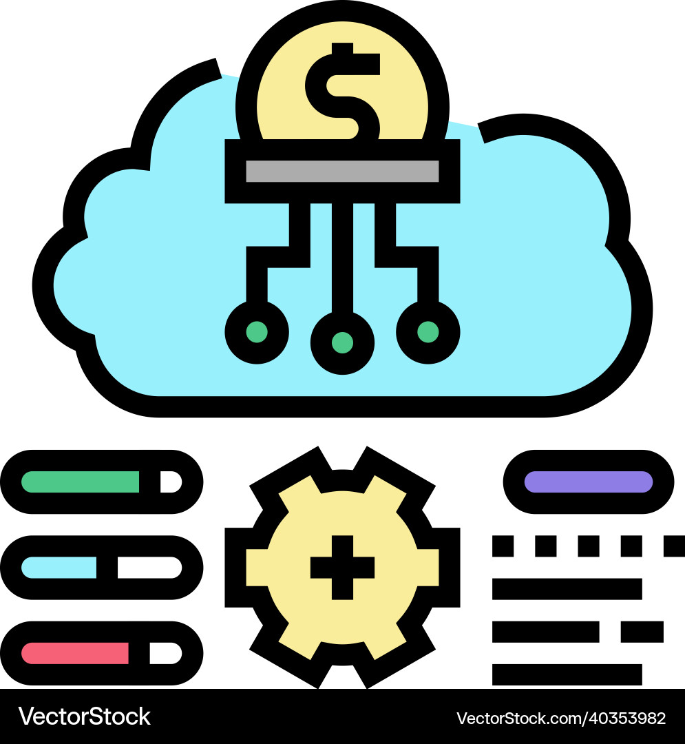 Cost researching company and processing color icon Cost researching company and processing color icon Vector Image