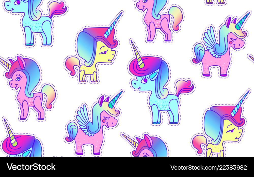 Cute unicorn seamless pattern magic dream kids Cute unicorn seamless pattern magic dream kids Vector Image