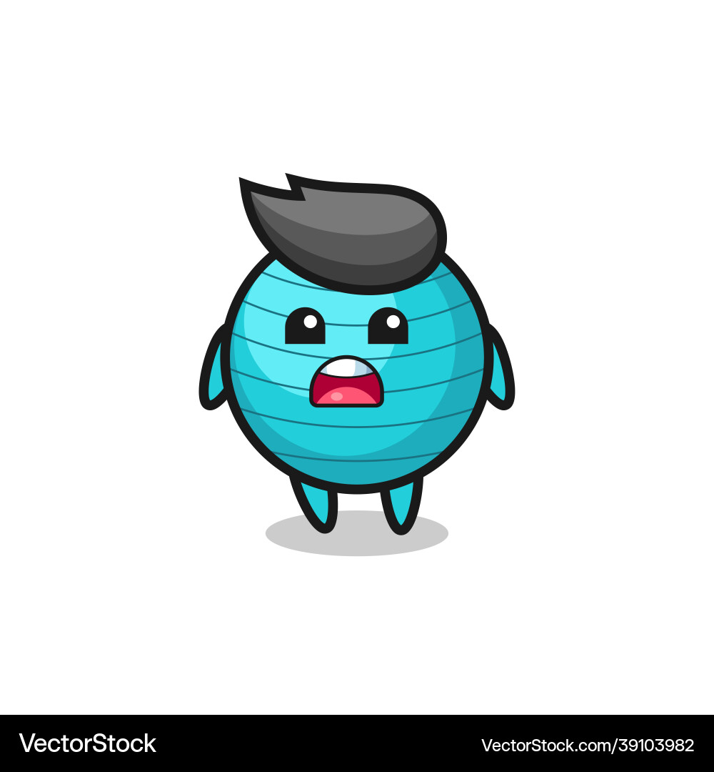 Exercise ball with apologizing expression saying Vector Image