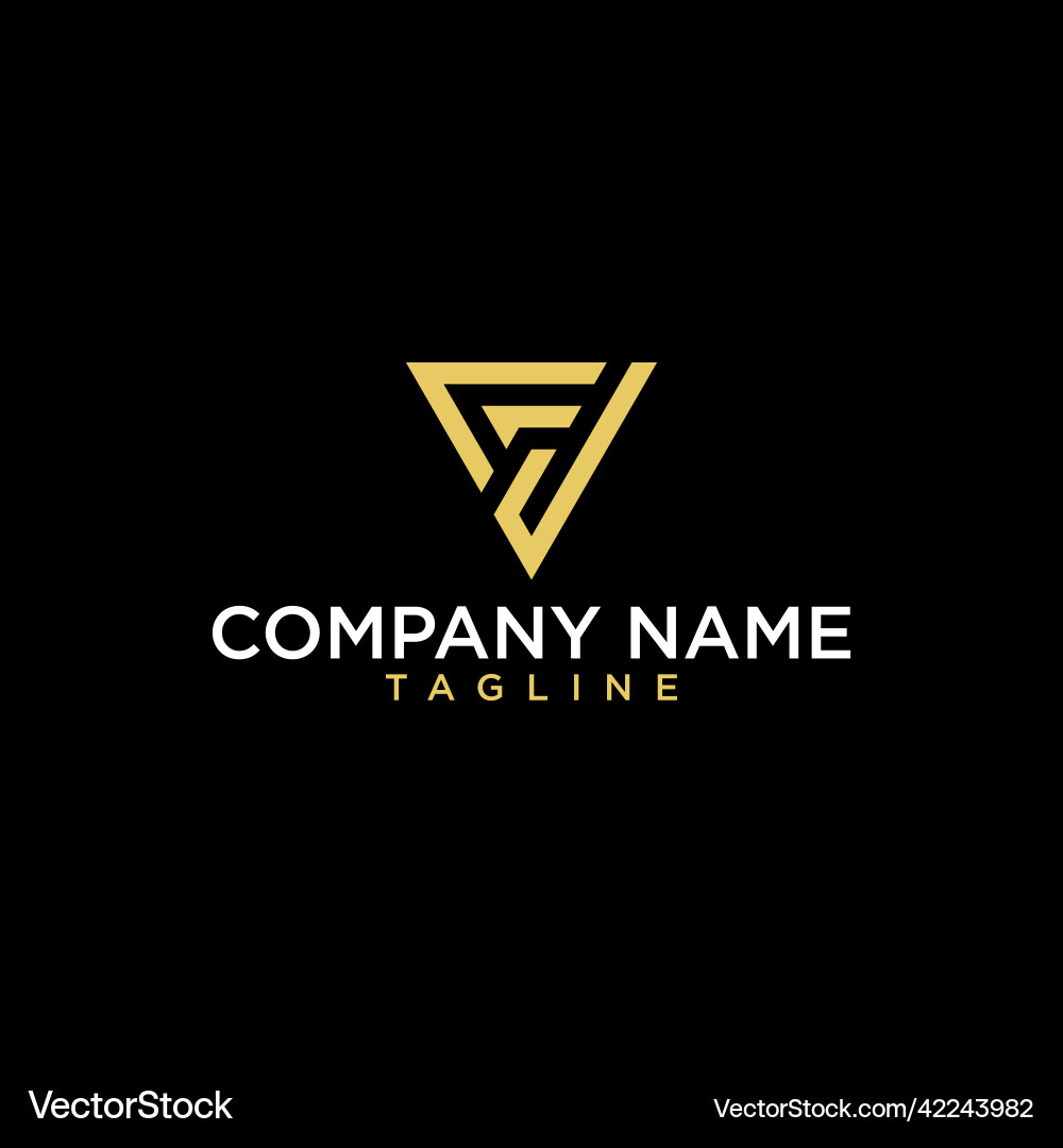 Geometric letter gj or fj logo design luxury Geometric letter gj or fj logo design luxury Vector Image