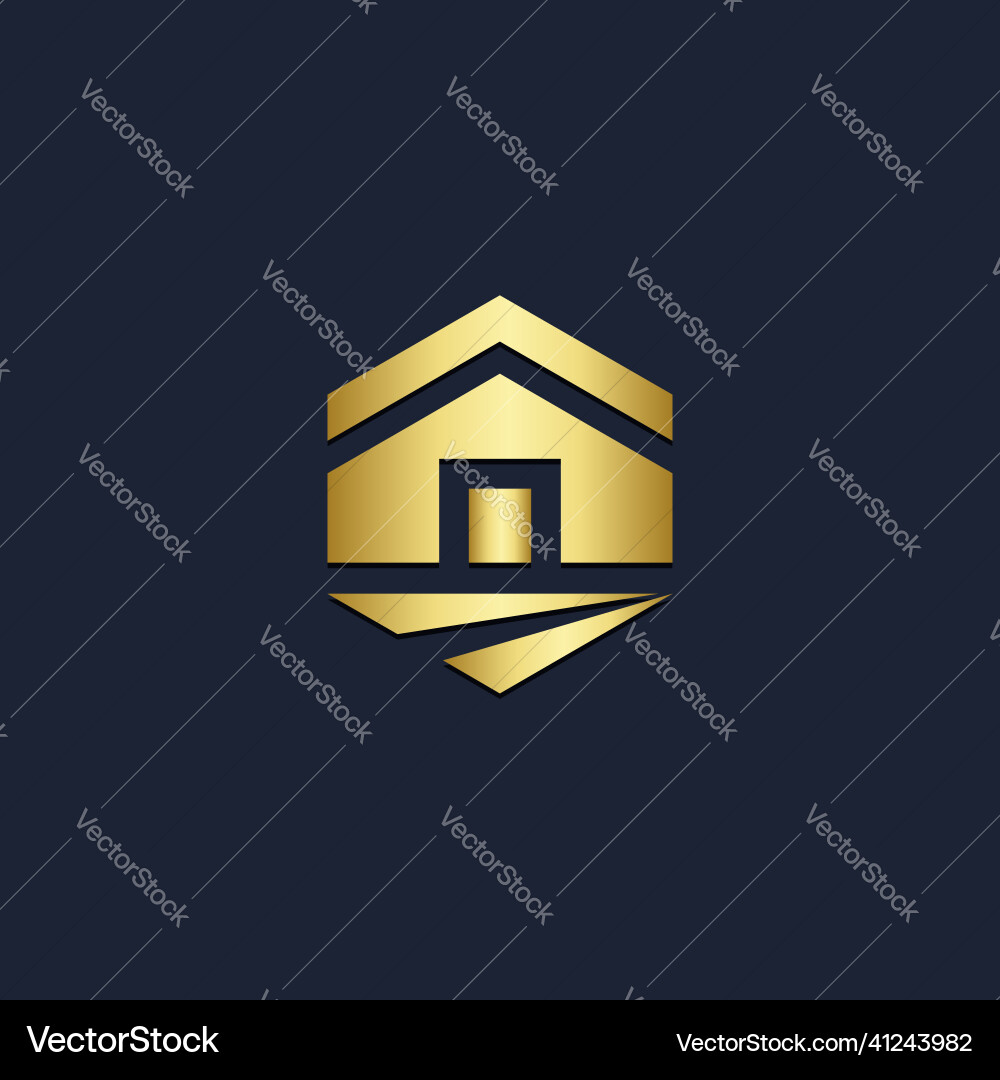 Home realitätsgeschäft gold logo Home realitätsgeschäft gold logo vektorbild